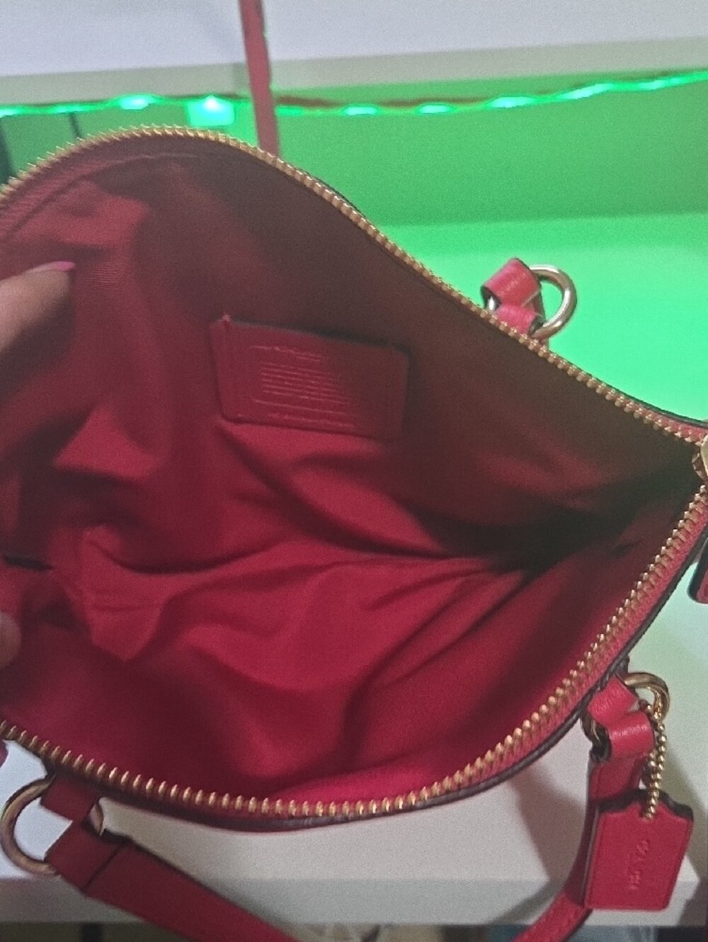 Coach Kelsey Fushia Pebbled Leather Crossbody Satchel - Picture 5 of 6